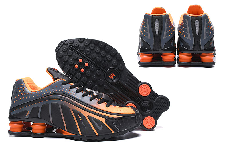 2019 Men Nike Shox R4 Black Orange Shoes